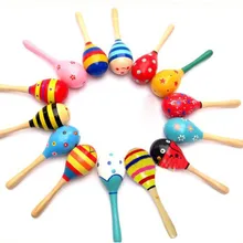 Мини деревянный шар детские игрушки перкуссионные Музыкальные инструменты песочный молоток высокое качество леверт детские погремушки Игрушка деревянный бал