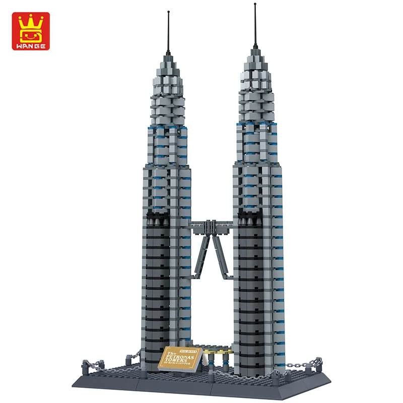 Petronas Towers of Kuala Pumpur строительные блоки модель Мировая Серия Великой архитектуры