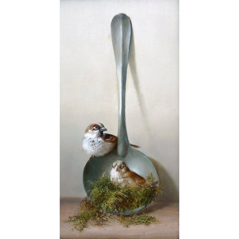 

Full square diamond 5D DIY diamond embroidery Spoon and birds diamond painting Cross Stitch Rhinestone mosaic decoration