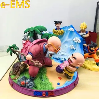 

Dragon Ball Son Goku Krillin Master Roshi Turtle Fairy House Scene Statue Action Figure Collection Model Giocattolo G2288