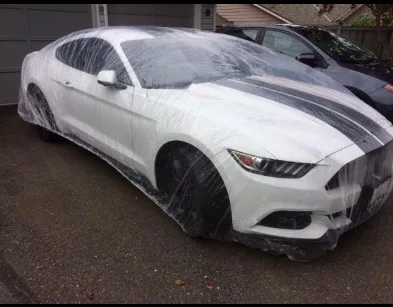 Disposable Car Cover Plastic with Elastic Band Clear Waterproof SUV 24-Feet by 16-Feet | Автомобили и мотоциклы