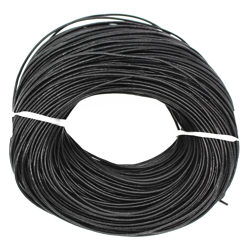 

90M Black/Brown Color Round Real Leather Cord 1.5mm Fine Jewelry Findings High Quality DIY Accessories Handmade For Jewelry Cord