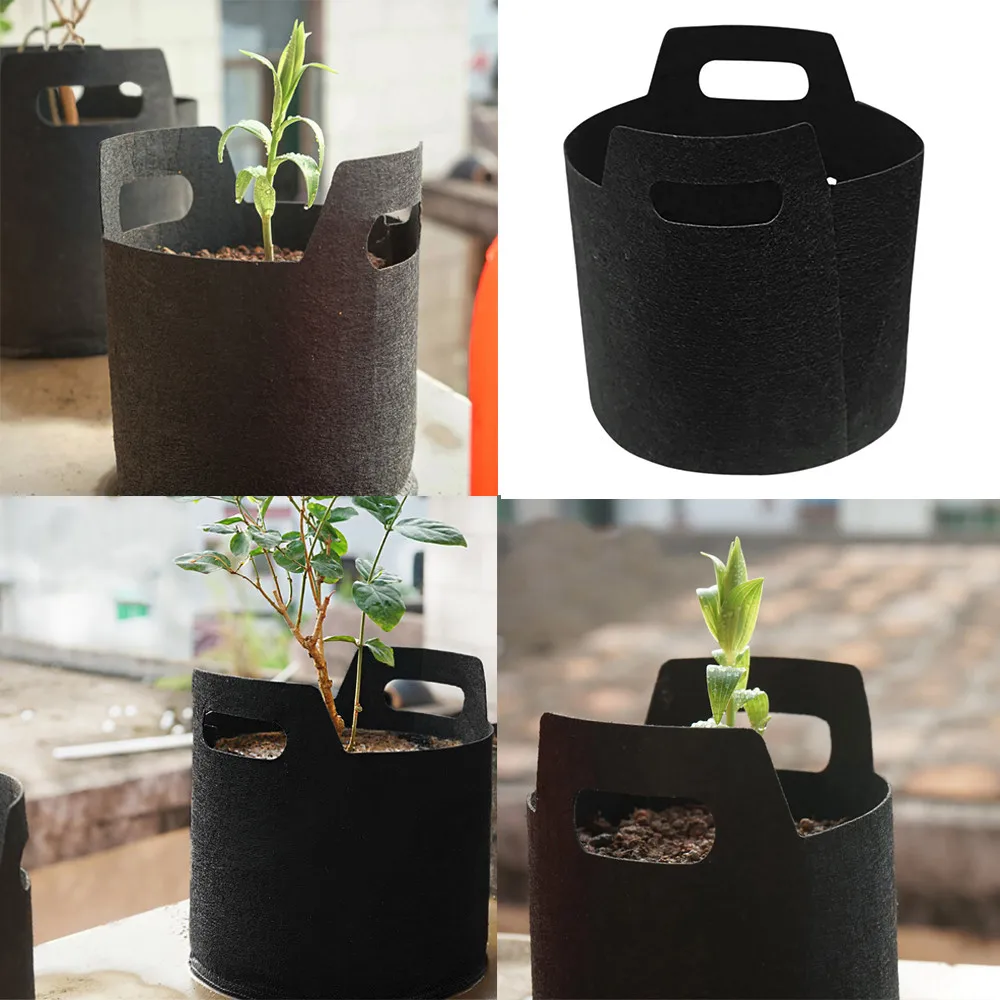

3 styles pots for plants S-L Round Fabric Pots Root Container Grow Bag Plant Pouch Aeration Container Plant Flower Pots F300409