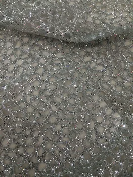 

special Jolin-32813 tulle lace fabric with glued glitter african tulle net lace fabric
