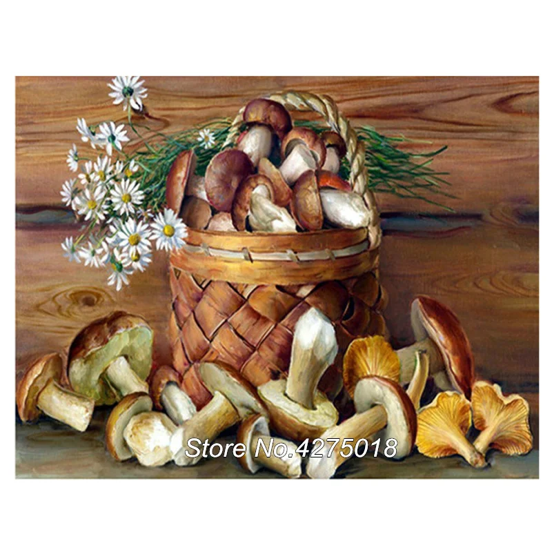 Кухонный декор алмазная живопись гриб 5D сделай сам вышивка еда полная выкладка