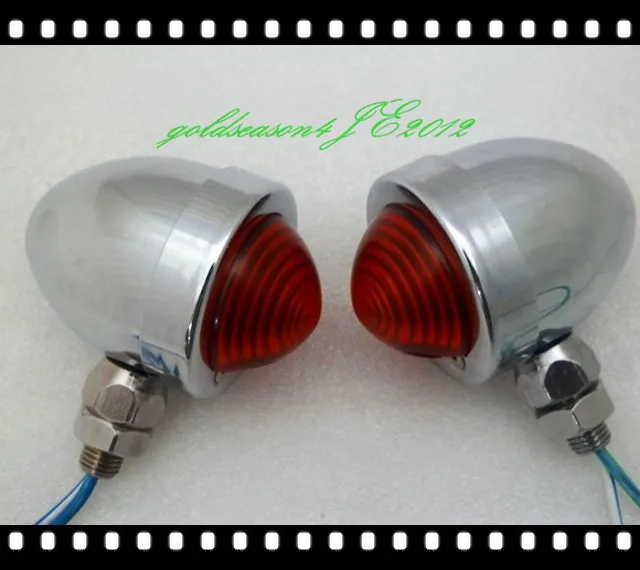 from aftermarket Chrome/Red TURN SIGNAL Bullet LIGHT fitting for Kawasaki Vulcan VN 750 800 900