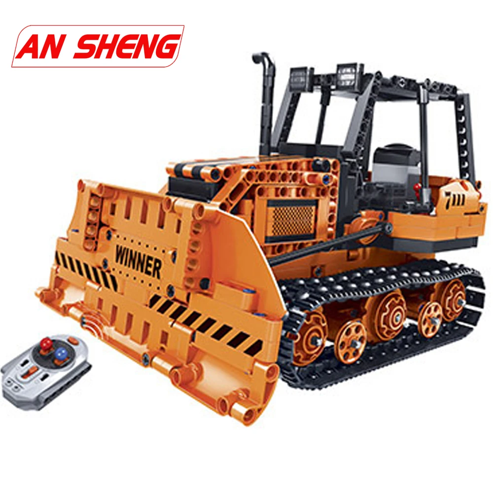 

Technic City Remote Control RC Engineering Bulldozer Electric Bricks Compatible Legoe Model Building Blocks Toys Children Gifts