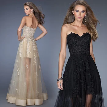 promotion Evening dress Appliques design long black skirt Banquet sexy wholesale dresses many colors