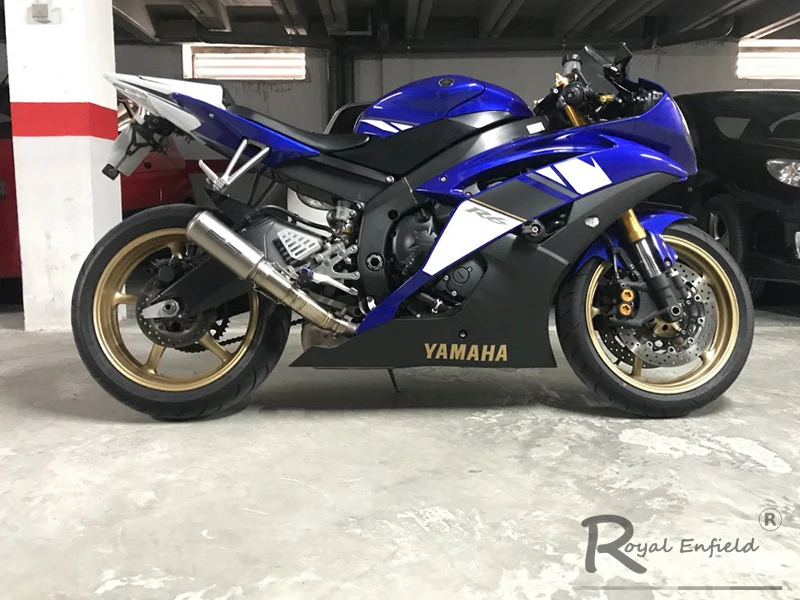 Для R6 мотоциклетная выхлопная система без шнуровки YZF R6 выпускной наконечник перегородка труба средняя Соединительная соединительная трубка для Yamaha YZF R6 2006