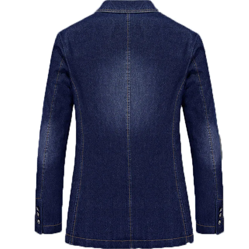 Осенняя мужская брендовая одежда джинсовые блейзеры куртка плюс размер M~ 4XL джинсы зауженное пальто впору повседневное пальто 169