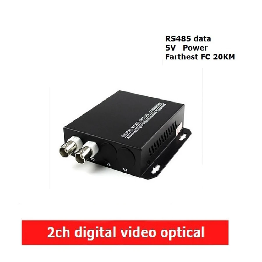 

2CH digital Video Optical converter fiber optic video optical transmitter and receiver multiplexer 1CH +485 Data FC 20KM