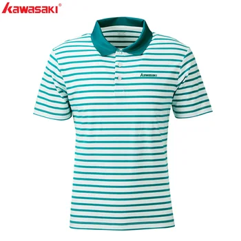 

KAWASAKI Clothing Men T-Shirts Quick Dry sport kleding Tennis Table T Shirt Badminton Shirt Sports wear With Buttons ST-S1118