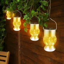 Новое поступление 0,6 Вт теплый белый свет водонепроницаемый светильник с солнечной батареей Открытый Сад Кемпинг подвесной светодиодный источник освещения Тыква Лампа B1