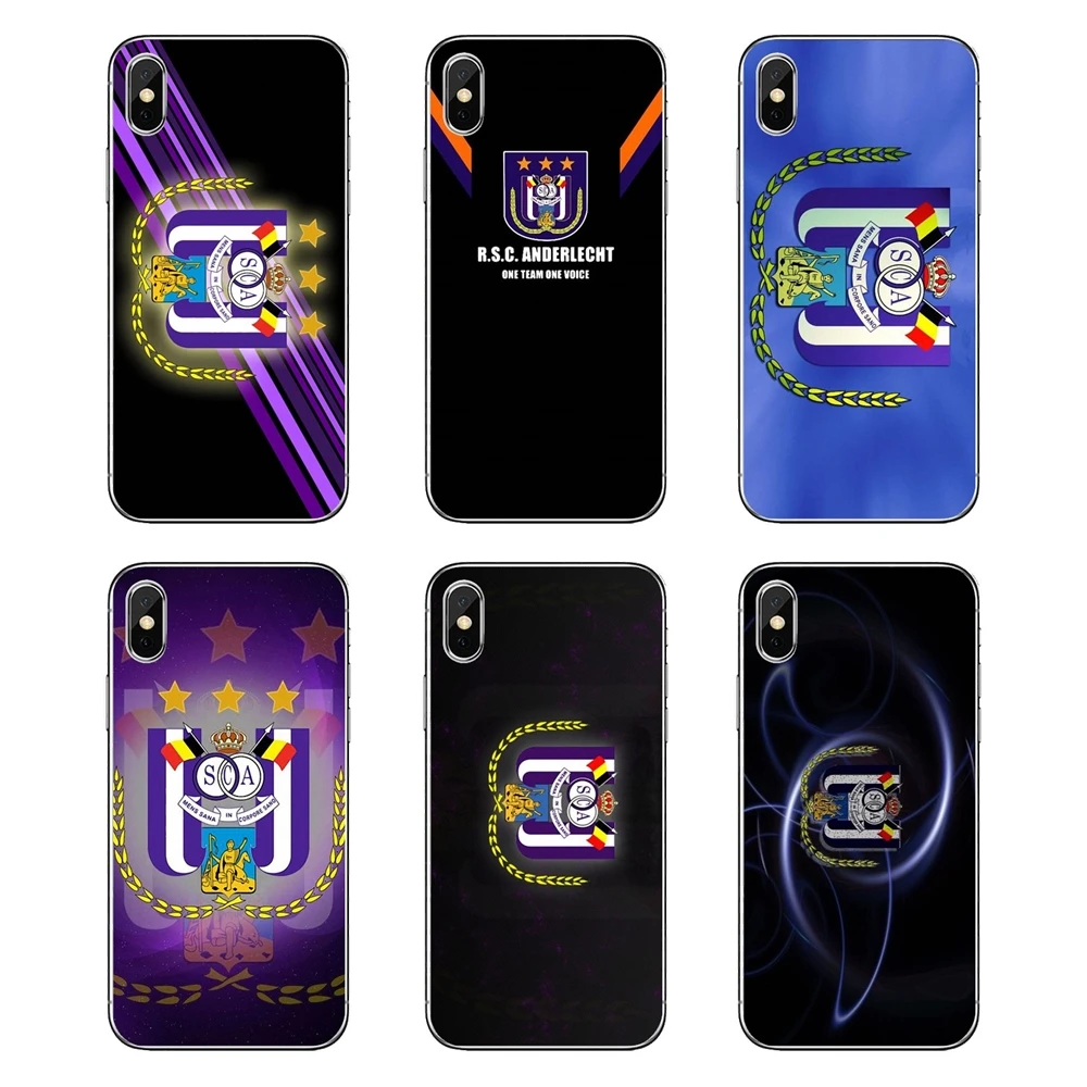 RSC Anderlecht logo football team Pattern For LG G7 Q6 Q7 Q8 Q9 V30 X Power 2 3 OnePlus 3T 5T 6T Transparent TPU Cases Cover |