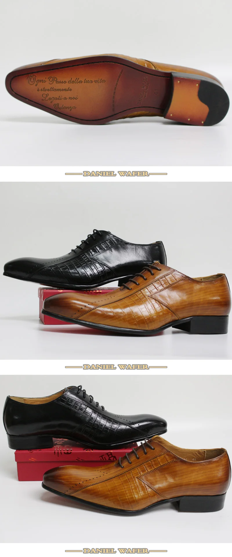 Sapatos de couro de luxo italianos homens