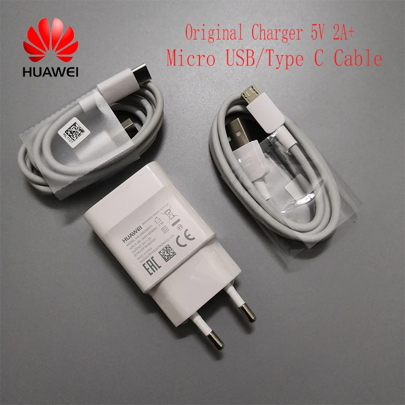 HUAWEI Charger Adapter 2A Type C/Micro USB 1M Data Cable For Mate 7 8 S/P7/P8 Lite /P9 Lite/P10/P20/Honor 8 Lite/7I/6X/7x