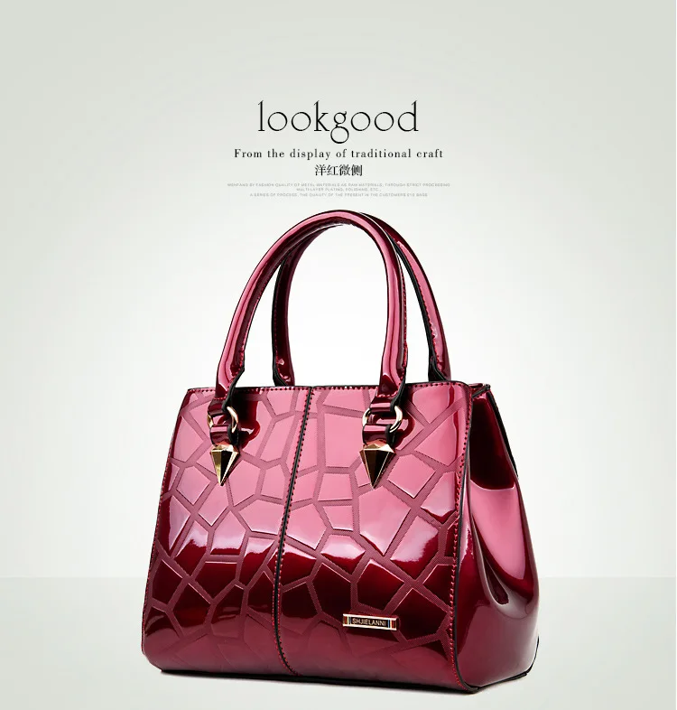 

Mcneely New Women Gloss PU Leather Boston Bags Women leather Handbags Large Shoulder Bags Designer Lady Bag Bolsas femininas