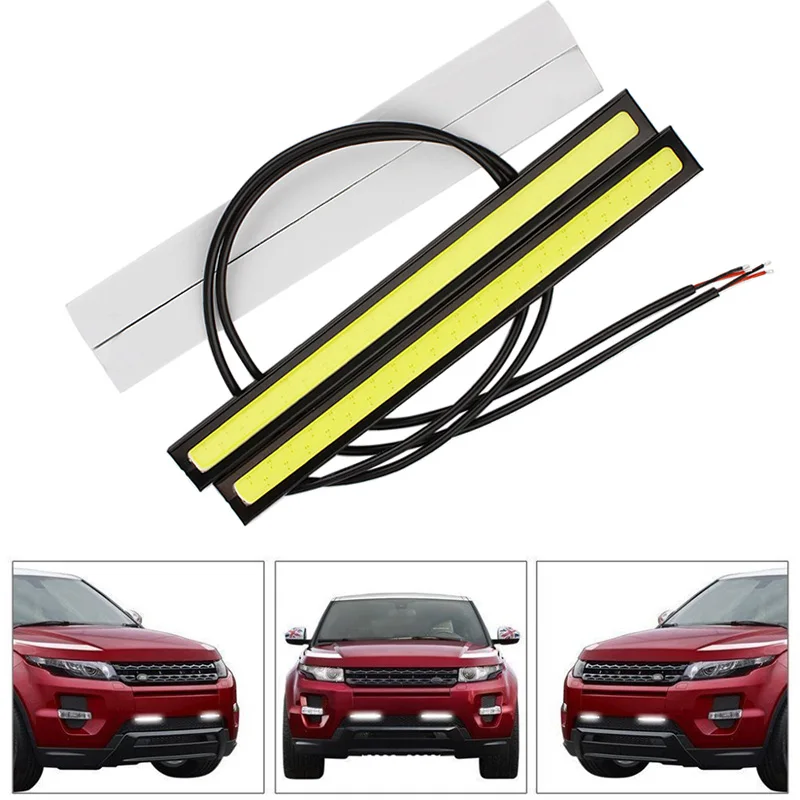 2Pcs COB DRL LED Daytime Running Light Waterproof DC12V External Led Car Styling Car Light Source Parking Fog Bar Lamp 17cm
