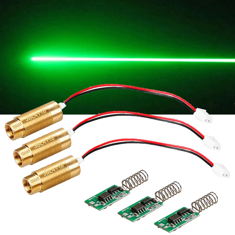 

3pcs 532nm 50mW Green Laser Module / Laser Diode / light Free Driver / LAB/Steady working
