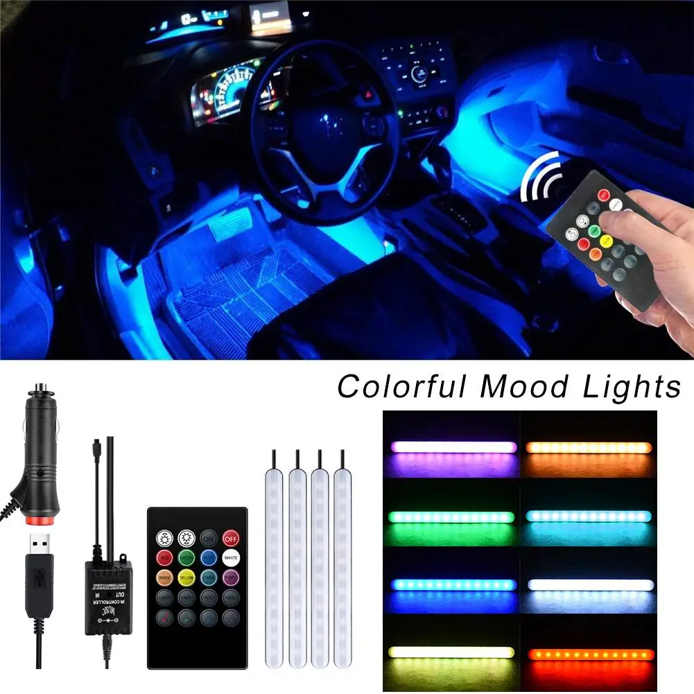 

Sound Control LED Ambient Light Foot Light Car Decoration Indoor Colorful Atmosphere Light Music Rhythm Light Mood