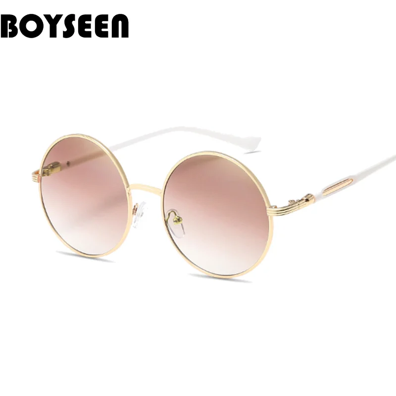 BOYSEEN, винтажные круглые Светоотражающие женские очки, солнцезащитные очки для женщин, женские оттенки, фирменный дизайн, lunette de soleil, UV400, 601