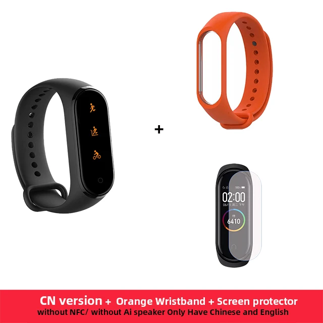 Оригинальные Смарт-часы Xiaomi mi Band 4 фитнес-браслет mi band 4 фитнес-трекер Шагомер Bluetooth 5,0 смарт-браслет Xiomi часы - Цвет: CN Orange