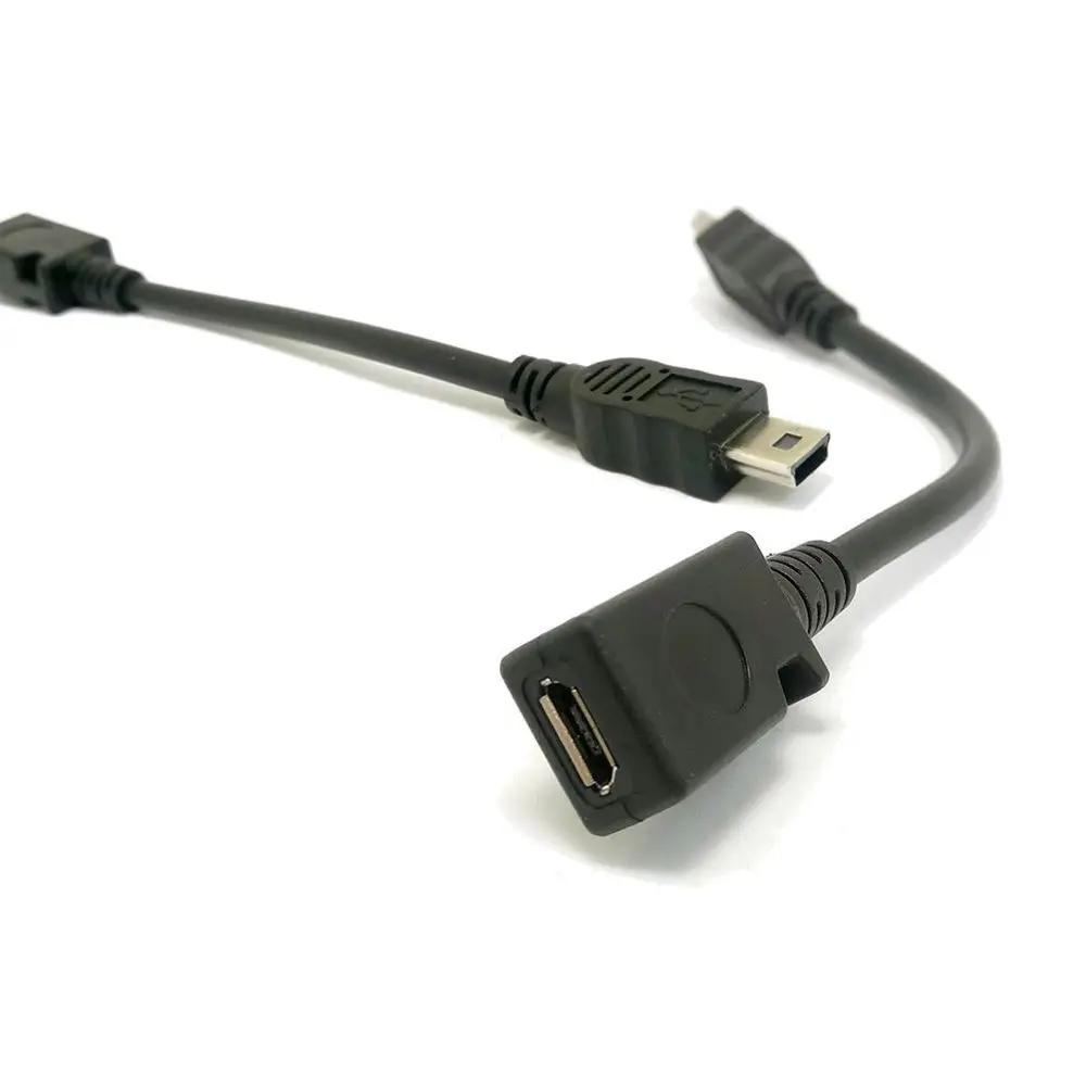 Удлинитель 10 см с micro usb Мама на mini папа 5p|adapter cord|mini maleusb to female |