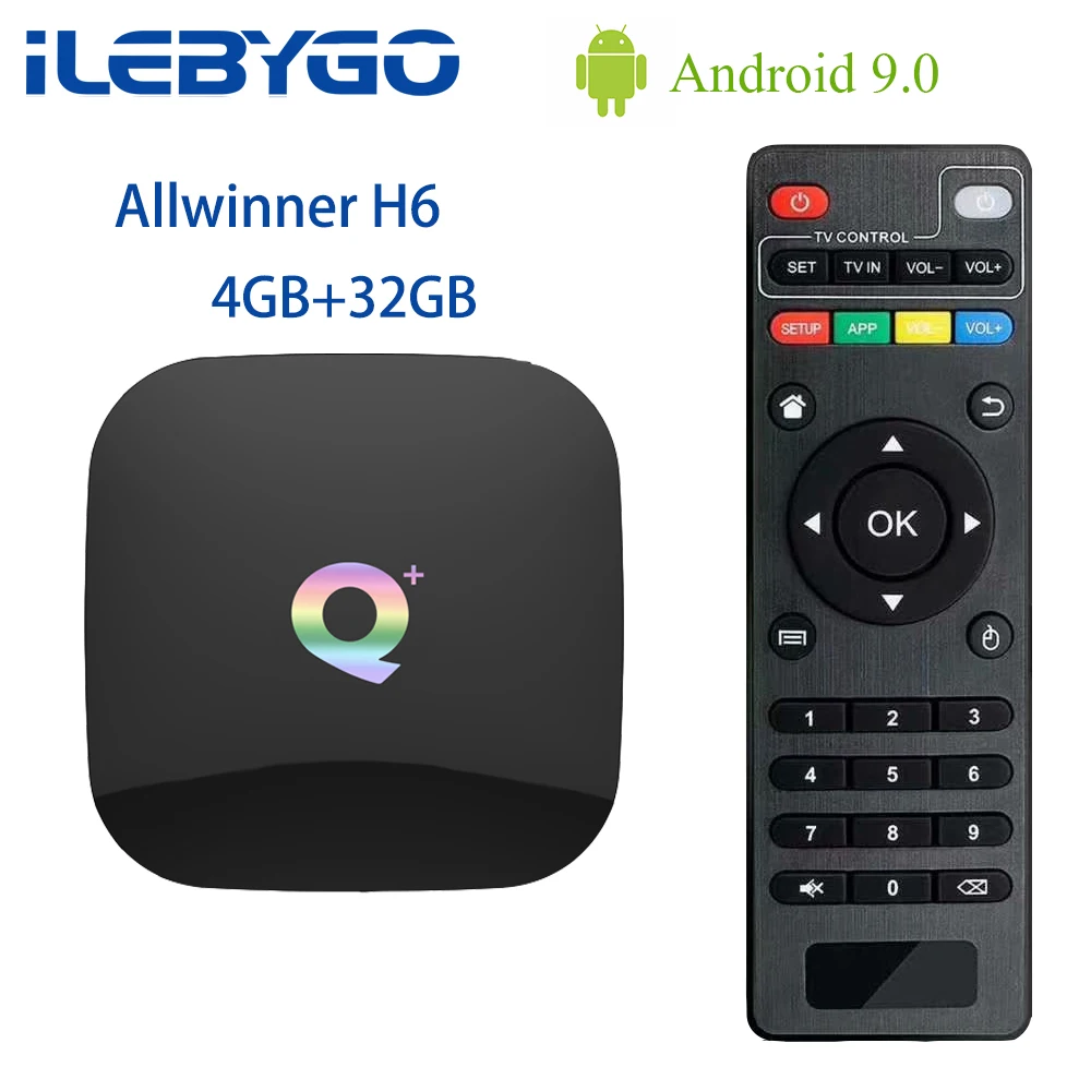 

Q Plus Android 9.0 TV Box 4GB RAM 64GB ROM Allwinner H6 Set Top Box Quad Core USD3.0 6K HDR Wifi Support Google Player Youtube