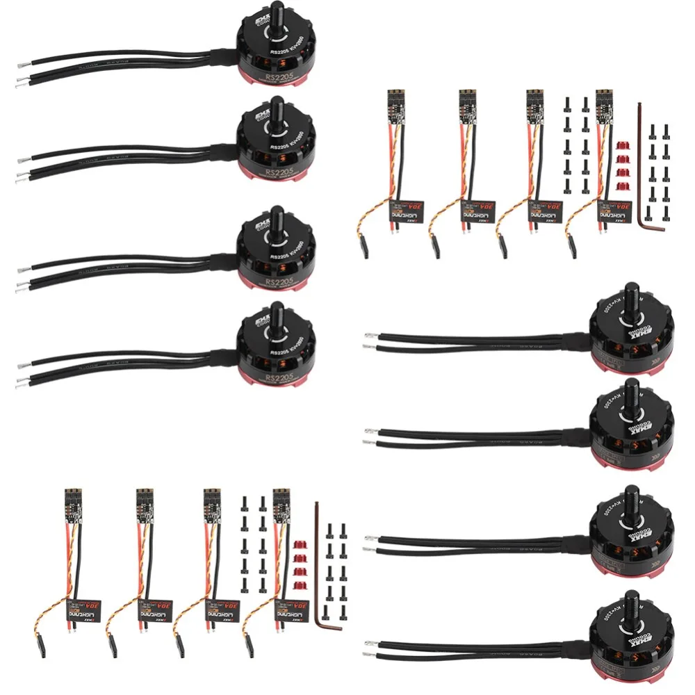 

4pairs EMAX RS2205 2300KV/2600KV Motor 30A ESC RC Combo for FPV Racing Quadcopter Drone