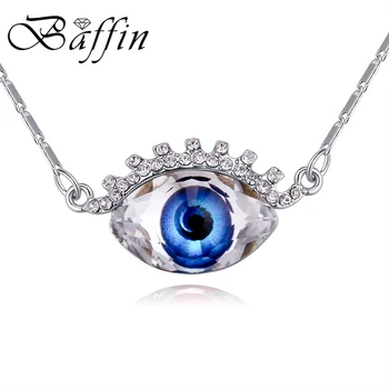 

BAFFIN New Lucky Evil Eye Pendant Turky Necklace Crystals From Swarovski Silver Color Faith Jewelry for Women Christmas Gifts