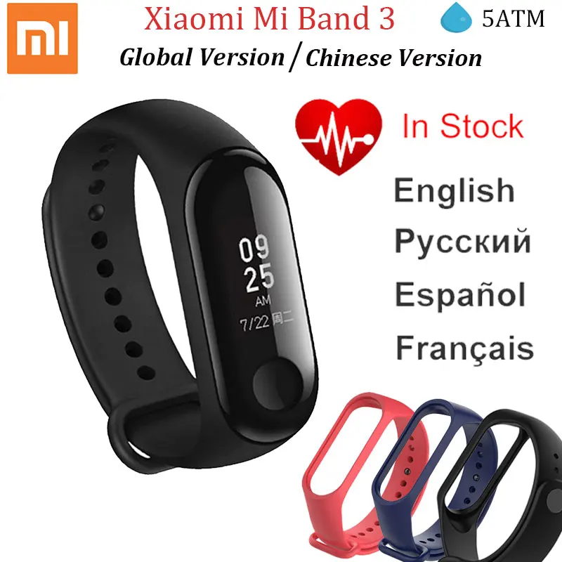 

Xiaomi Mi Band 3 Miband3 Smart Wristband Fitness Tracker Bracelet Heart Rate Instant Message OLED Touch Screen Waterproof MiBand
