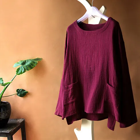 

New 2019 Spring Autumn women's loose casual long sleeve cotton and linen clothes&shirts,vestidos femininos plus size 4XL 5XL 6XL