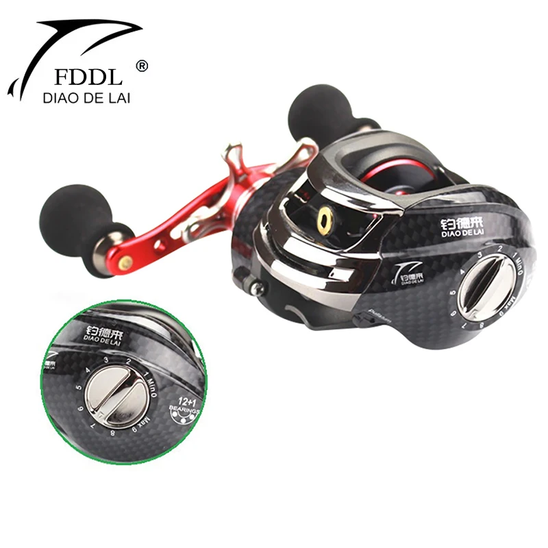 6kg Drag Metal Fishing Reel Baitcasting Reel 12+1BB High Speed: 6.3:1 Magnetic Brake Left/Right Hand  Saltwater Lure Carp Wheel