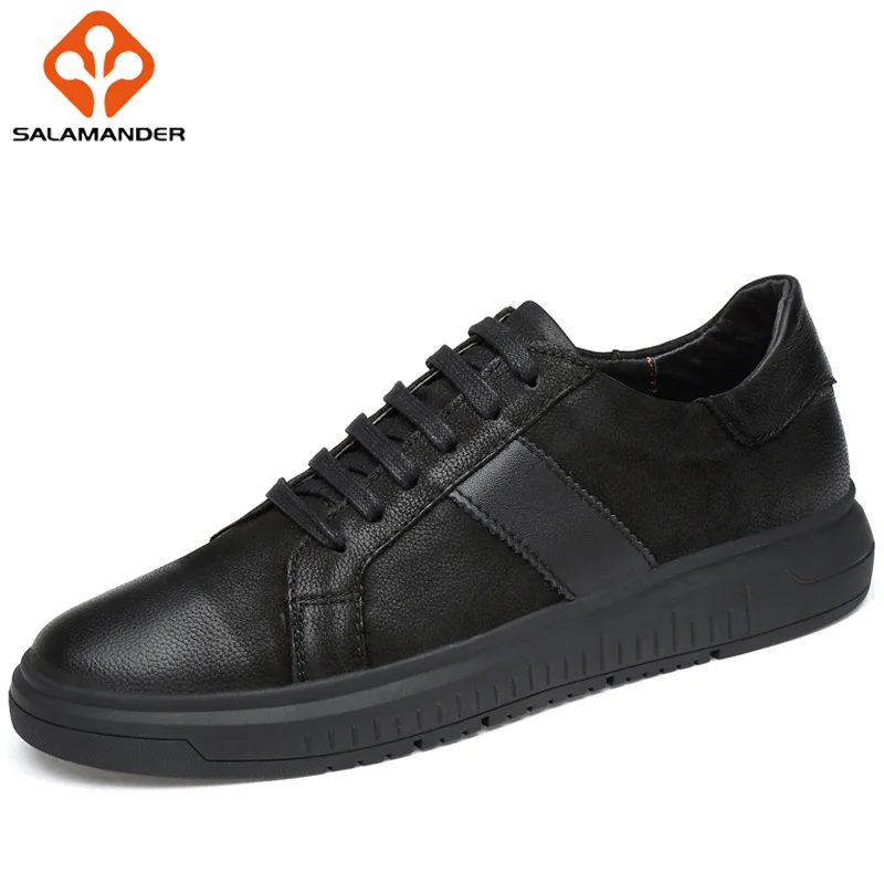 

SALAMANDER 2018 New Men Skateboarding Shoes Genuine Leather Walking Sport Shoes For Men Outdoor Athletic Men Sneakers Man Brand