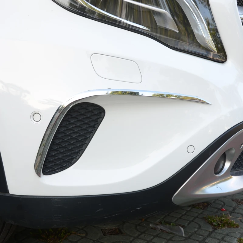 

For Mercedes Benz GLA X156 Stainless Front Fog Light Cover Trim 2014 -2015 2pcs