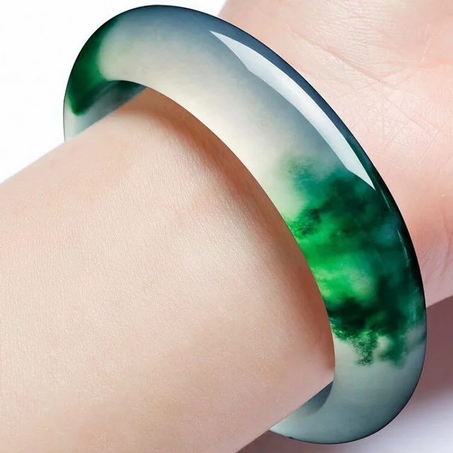 

Chinese Natural Green Hetian Nephrite Jades Bangle Bracelet Fashion Temperament Jewelry Gems Accessories Gifts shipping free