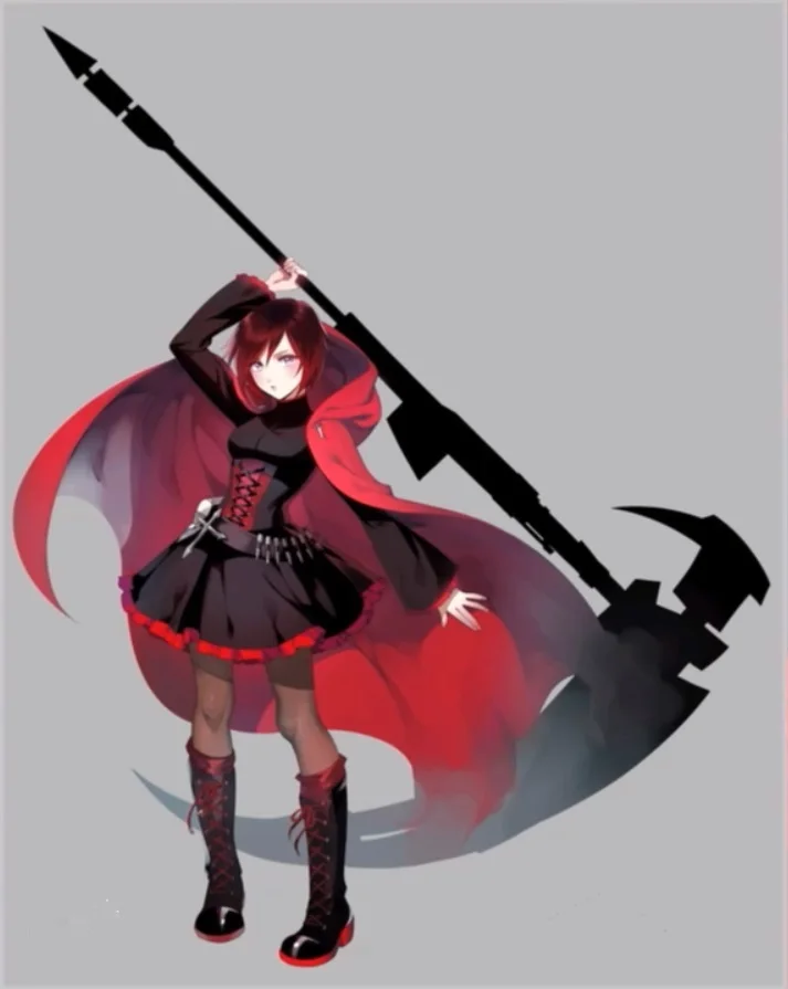 MINGSHAO 70” Overall Foam RWBY Ruby Crescent Rose The High Velocity Sniper-Scythe Cosplay Prop 1:1 Scale Replica Anime 