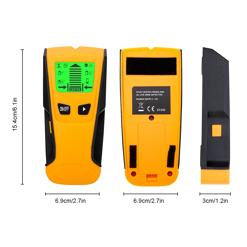 3 в 1 металлический детектор стены найти металл, дерево, штифты AC Напряжение живой провод обнаружить настенный сканер Электрический коробка искателя детектор