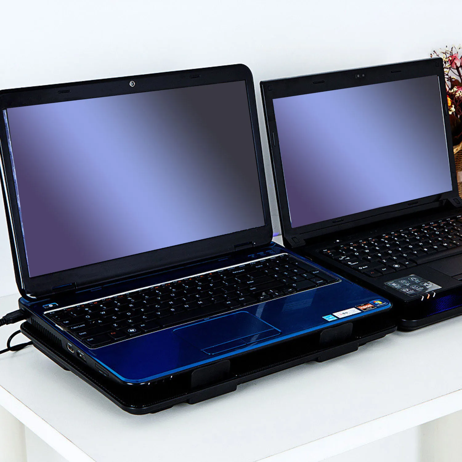 Besegad охладитель для ноутбука охлаждающая подставка с USB Подставка для ноутбука с 5 вентиляторами ультра-тонкий тихий охладитель для ноутбука 15,6 дюймов черный
