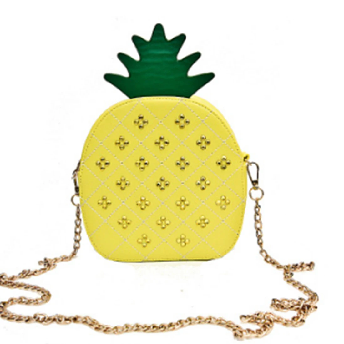 2017 fashion women pineapples bags small diamond messenger bags PU ...