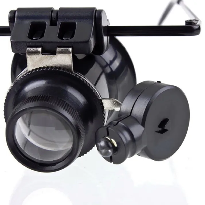 В продаже Увеличительное Стекло Лупа 20X ювелирные изделия для ремонта часов Лупа Стекло es с 2 светодиодный подсветкой Лупа-микроскоп