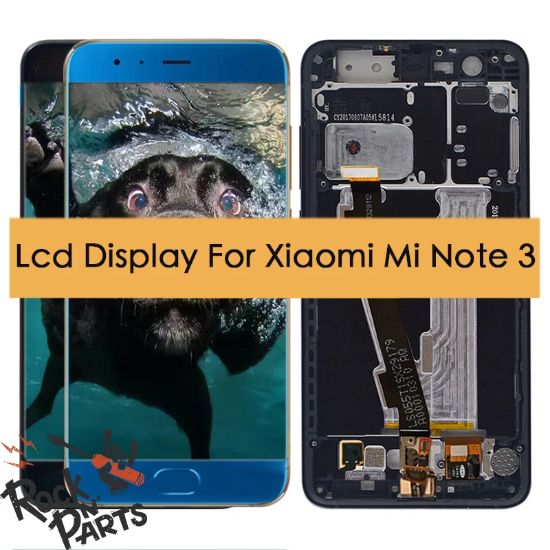 

5.5" Lcd Display Assembled with Digitizer Touch Screen and Fingerprint FPC For Xiaomi Mi Note 3 Display Screen LCD Panel