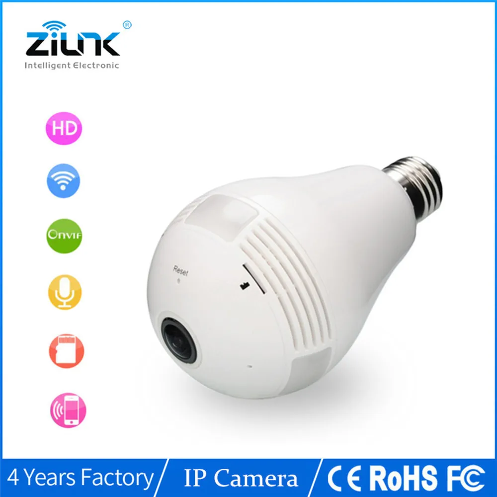 ZILNK 1.3MP Bulb Light Wireless IP Camera Fisheye 360 Degree Panoramic Lamp WI-FI Camera Two Way Audio Home Security CCTV VR Cam camera : image ZILNK 1.3MP Bulb Light Wireless IP Camera Fisheye 360 Degree Panoramic Lamp WI-FI Camera Two Way Audio Home Security CCTV VR Cam camera