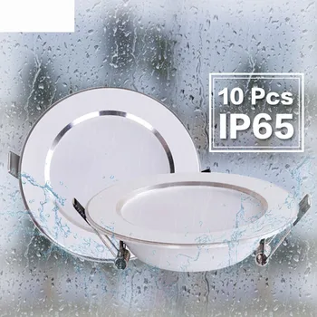 

10 pcs lot Dimmable Waterproof LED Down lights 5W 7W 9W 12W 15W 18W LED Downlight Outdoor Leds Ceiling Lamp For Bathroom Bulb