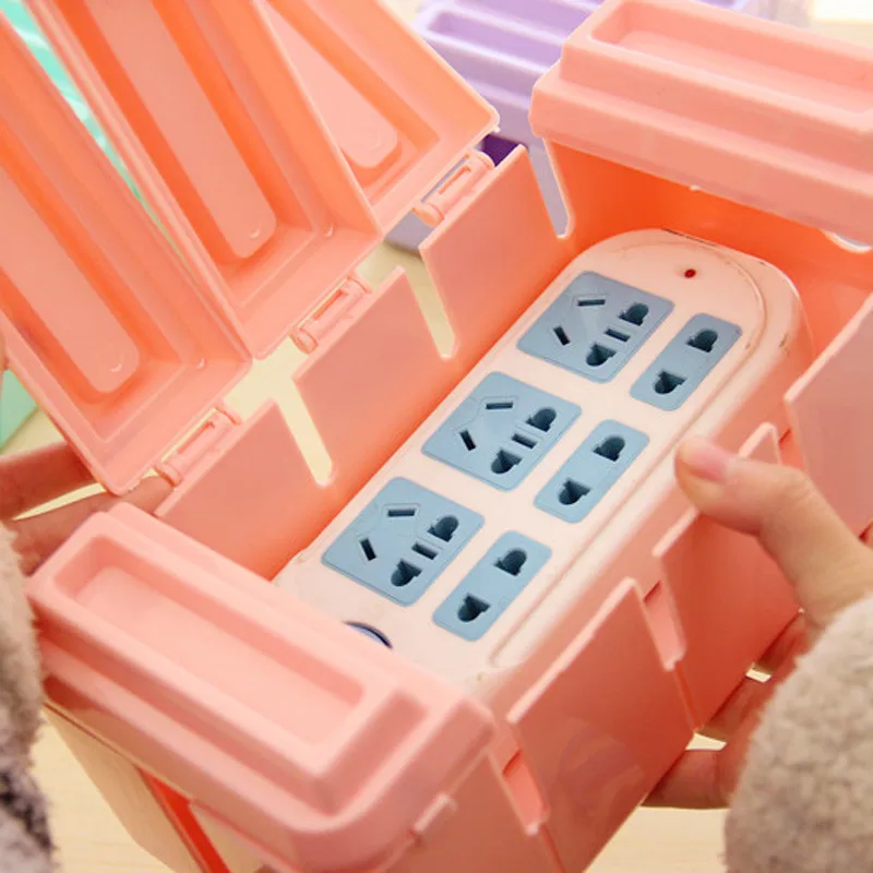 Power Strip Storage Boxes Organizer Safety Socket Outlet Board