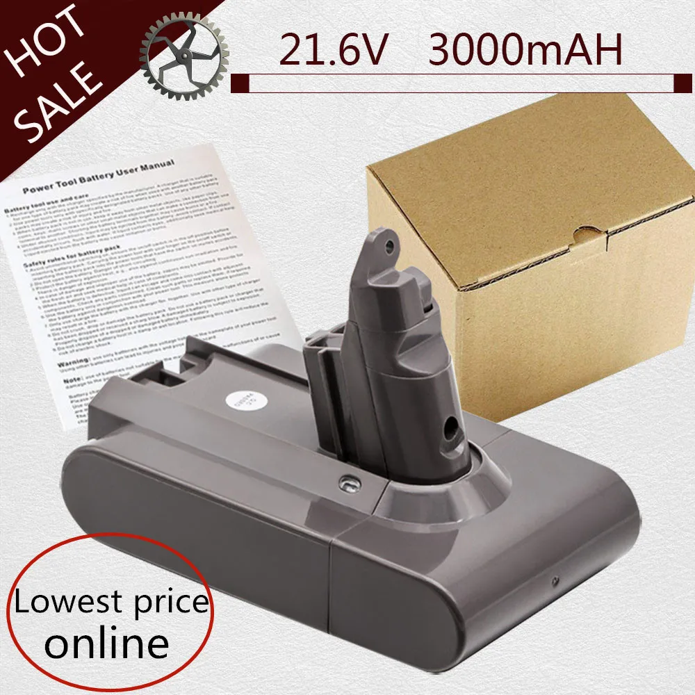 

21.6V 3000mAh Replacement Battery for Dyson V6 DC58 DC59 DC61 DC62 DC74 SV09 SV07 SV03 965874-02