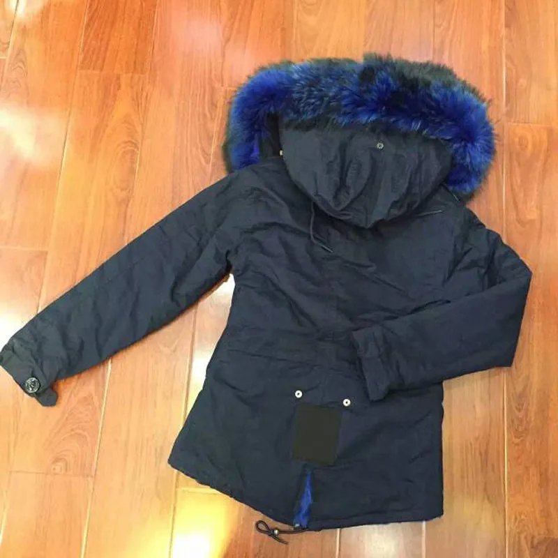 Новая мужская куртка модная черная парка с синей подкладкой из искусственного меха зимнее пальто