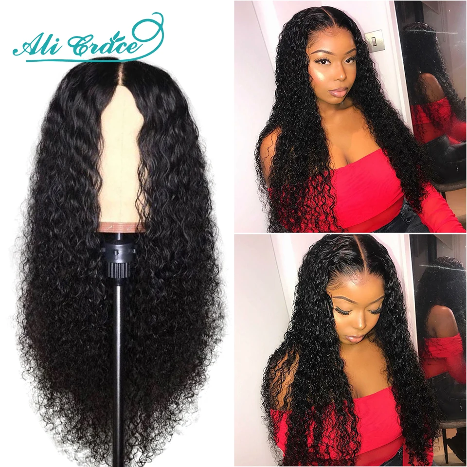 

Malaysian Curly Human Hair Wig 13*6 Lace Wigs Pre-plucked Natural Hairline 250% Density Ali Grace Curly Lace Front Wigs