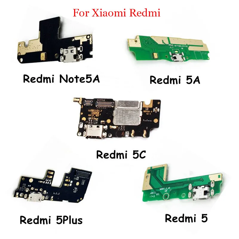 

USB Charging Port Charger Board Flex Cable For Xiaomi Redmi Note5A 5A 5Plus 5C Dock Plug Connector With Microphone Flex Cable