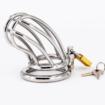 Male Chastity Devices Stainless Steel Cock Cage For Men Metal Chastity Belt Penis Ring Sex Toys Cock Lock Bondage Adult Products 1